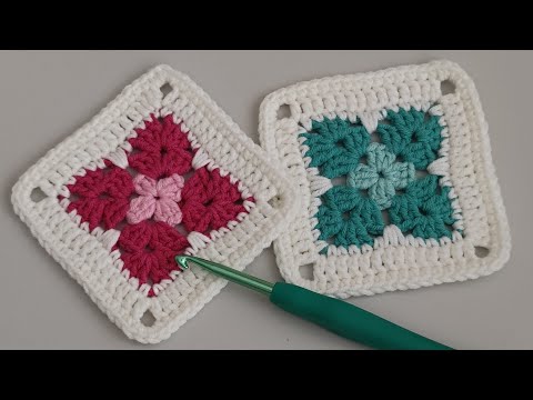 Видео: Учебное пособие по вязанию крючком Бабушкин квадрат для начинающих