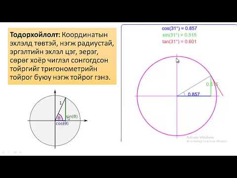 Видео: Тригинометр тойрог, өнцгийн хэмжээ