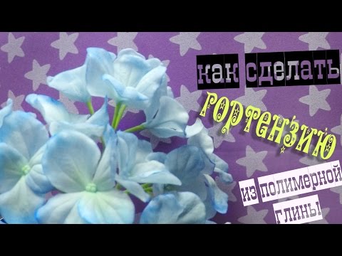 Видео: Цветы гортензии из полимерной глины  Мастер класс по холодному фарфору