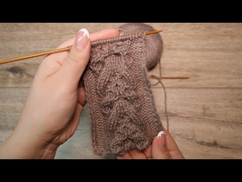 Видео: Декоративная коса с «Медовыми сотами» спицами | Decorative cables «Honeycombs»