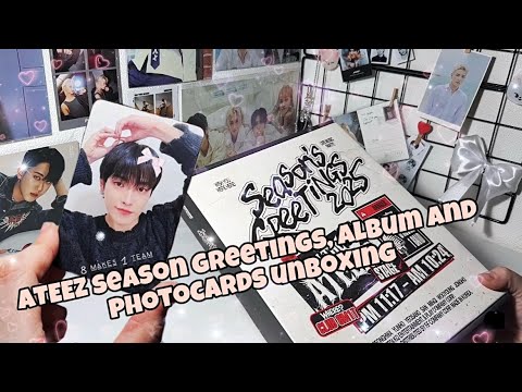 Видео: Распаковка гриттинга ATEEZ 2025 года, альбома и фотокарточек || ATEEZ unboxing🩶
