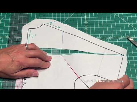 Видео: Корректировка длины средней части спинки рукава «летучая мышь»