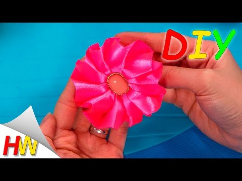 Видео: Пышные резинки для волос за 5 минут🌺Lush gum hair for 5 minutes. Kanzashi Tutorial