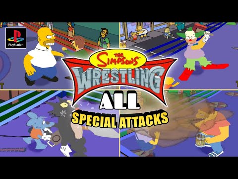 Видео: Реслинг Симпсонов — Все спецприёмы | PS1