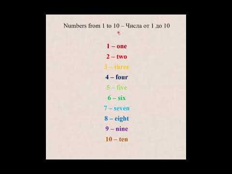 Видео: Видео 6. Числа от 1 до 10. Numbers from 1 to 10.