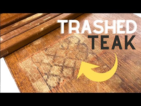 Видео: Я восстановил этот совершенно ПОВРЕЖДЕННЫЙ обеденный стол из тика.