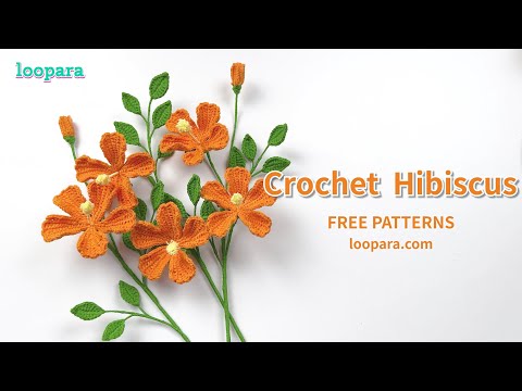 Видео: Вязаный крючком цветок гибискуса — бесплатная схема