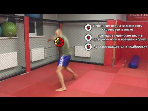 Видео: Как поставить боковой нокаутирующий удар. Хук — техника ударов в боксе от Андрея Басынина