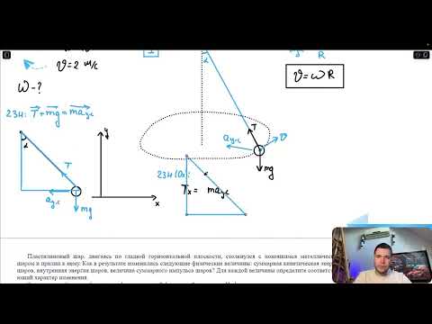 Видео: Конический маятник представляет собой маленький шарик, закреплённый на нити, который совершает - №