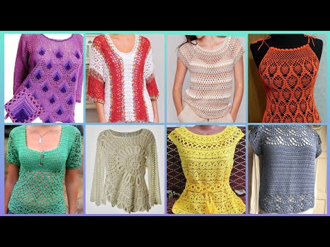 Видео: Самый красивый и стильный дизайн блузки с вязаным крючком топом #2025 пожалуйста