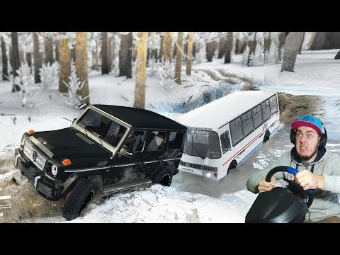 Видео: ГЕЛЕКУ ПРИШЛОСЬ НЕ ЛЕГКО - АВТОБУС ПРОВАЛИЛСЯ ПОД ЛЕД в SPINTIRES + РУЛЬ