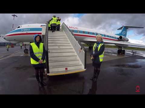 Видео: Кomoc/Cosmos Tupolev Tu-134 from Moscow Vnukovo to Kaluga