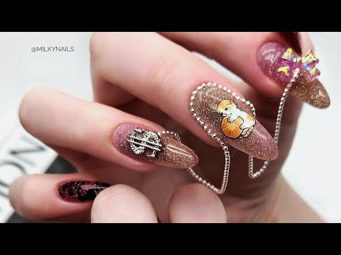 Видео: Новогодний трэш дизайн😍 Стемпинг, фигурки, слайдеры и блестки🤤 #nailart #nails  #дизайнногтей