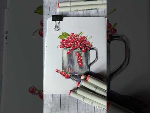 Видео: скетч маркерами #скетч #смородина #иллюстрации #drawing #sketchmarker