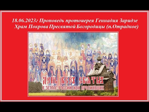 Видео: 18.06.2023г "Всех святых, в земле Русской просиявших"  Проповедь протоиерея Геннадия Заридзе