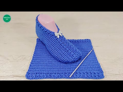 Видео: Простые тапочки крючком