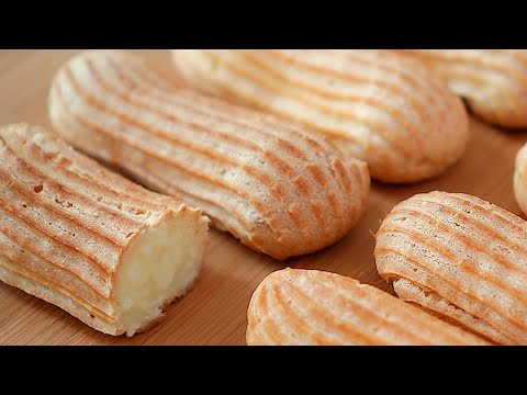 Видео: Лучший вкусный десерт! Хрустящие и сливочные! Легкий рецепт эклера