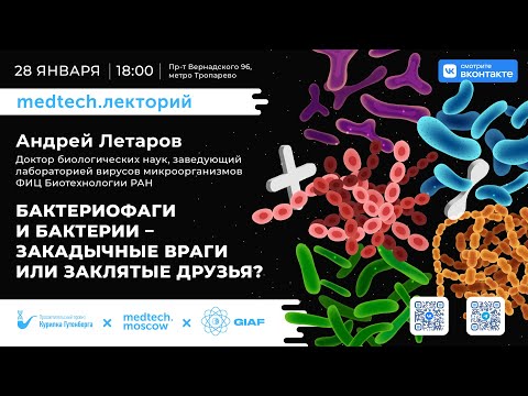 Видео: Лекция | Бактериофаги и бактерии | Андрей Летаров