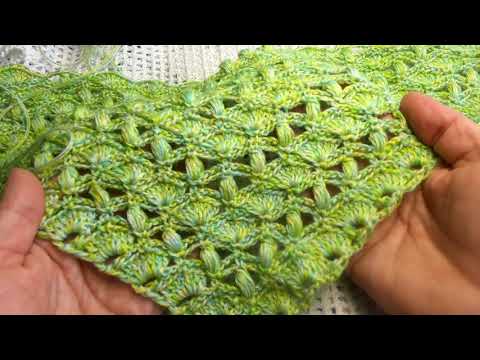 Видео: ШАЛЬ крючком "Пышные столбики", Вязание КРЮЧКОМ ,crochet shawl  (шаль № 180)