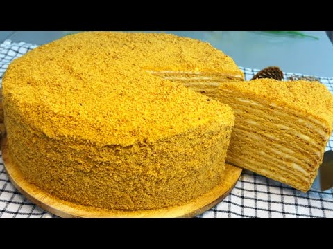Видео: Медовый Торт🍯Самый Быстрый и Вкусный Тающий во рту!Простой рецепт домашнего торта!