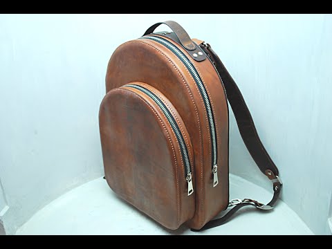 Видео: Leather backpack. Рюкзак из натуральной кожи.