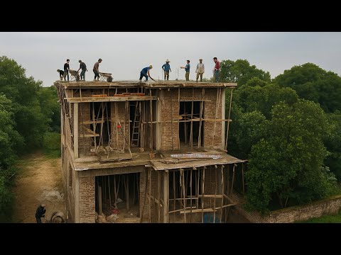 Видео: От видения к структуре: Строительство железобетонной кровли второго этажа современного дома