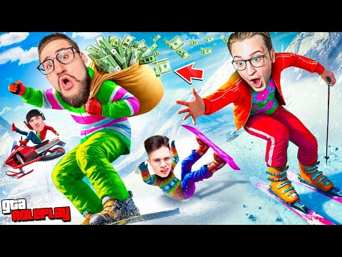 Видео: СКОЛЬЗКИЕ САЛКИ по СНЕГУ в ГОРОДЕ! 3 БЕГУНА vs УБЕГАЮЩИЙ! ДОГОНИ ВСЕХ И $5.000.000 ТВОИ! (GTA 5 RP)