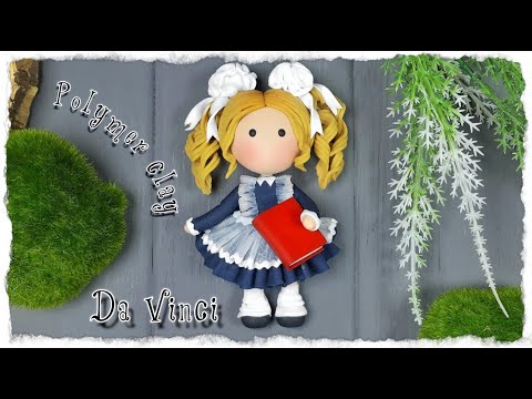 Видео: Девочка на кружке / полимерная глина