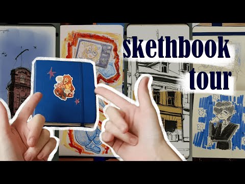 Видео: обзор на синий квадрат|обзор скетчбука 3 | sketchbook tour