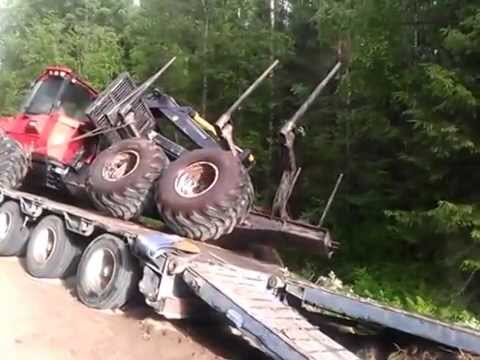 Видео: Переворачивается форвардер мастер выезда с трала!!!