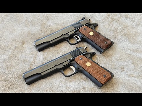 Видео: Colt Series 70 Gold Cup против Government Model 1911