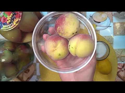 Видео: Проще не бывает!  Персики в сиропе на зиму !!! Компот и персик все в одной банке !!!