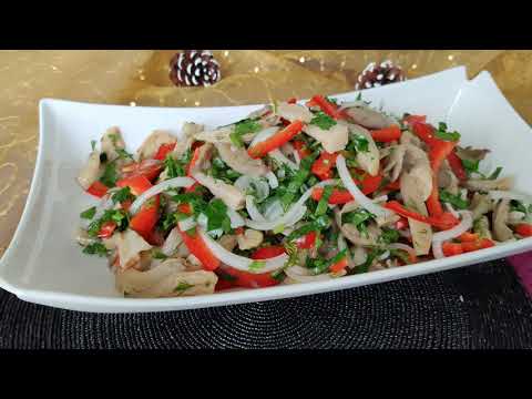 Видео: Салат грибной. Салат с вешенками.* Нежный вкус