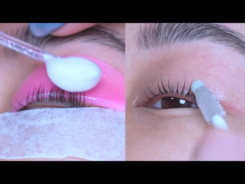 Видео: Visual ASMR | Корейская завивка ресниц | Восковая эпиляция бровей