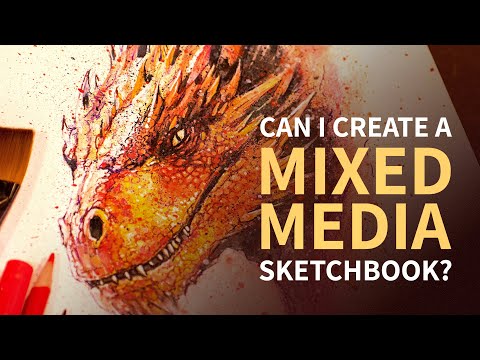 Видео: Можно ли создать картину в смешанной технике в скетчбуке? Давайте узнаем!