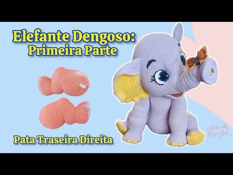 Видео: Застенчивый слон: как сделать правую заднюю ногу - Амигуруми