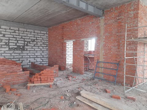 Видео: Кладка межкомнатных перегородок из кирпича