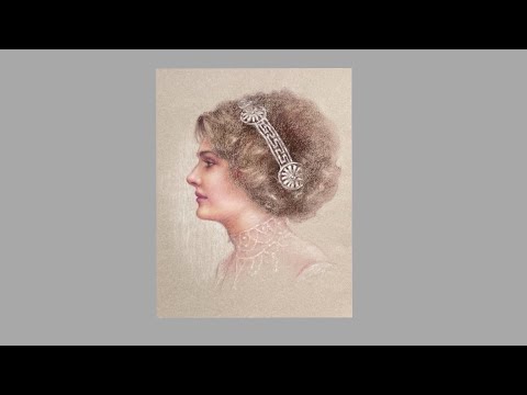 Видео: Женский портрет пастелью в ретро-стилистике