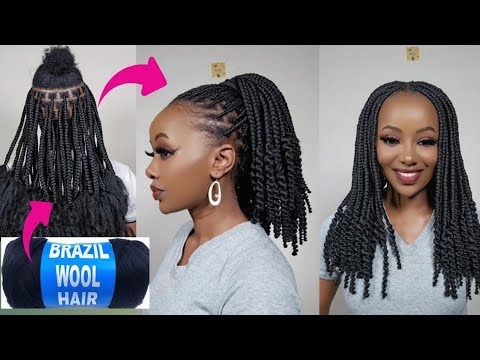 Видео: Как сделать: косы без узлов с локонами, заплетенные в бразильскую шерсть