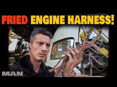 Видео: Самый большой кошмар для любого водителя грузовика: сгоревшие провода MAN Tgx
