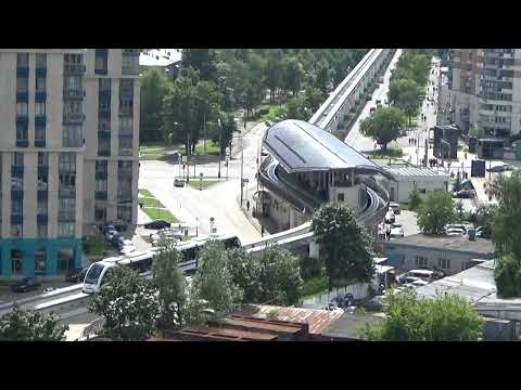 Видео: Монорельс ЭПС борт 07 с высоты многоэтажного дома