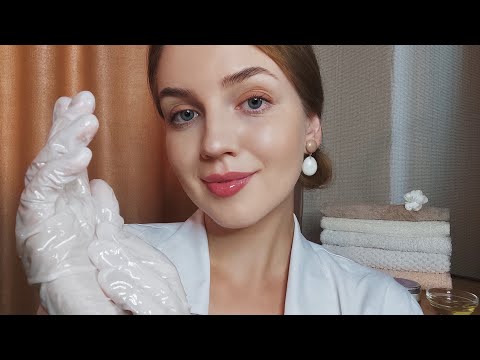 Видео: АСМР Скульптурный Массаж Лица в Перчатках с Маслом • ASMR Sculptural Oil Face Massage with Gloves