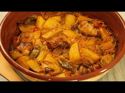 Видео: Шопски гювеч с месо, ориз и картофи