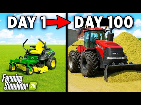 Видео: Я продержался 100 дней на плоской карте! Вот что случилось!? Farming Simulator 25