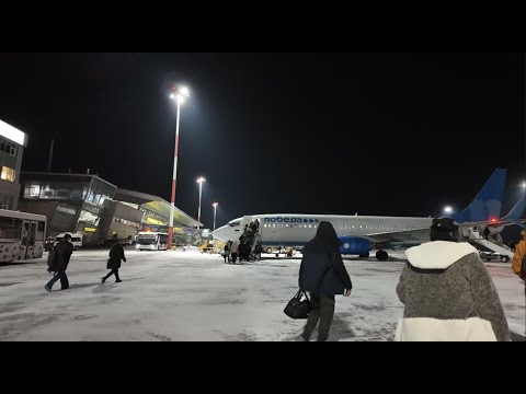 Видео: Ночной взлет из Казани и уход на второй круг в Москве(SVO)