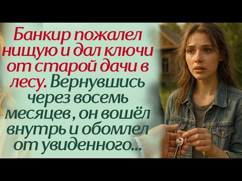 Видео: Банкир пожалел нищую и дал ключи от старой дачи в лесу. Вернувшись через восемь месяцев, он вошёл..