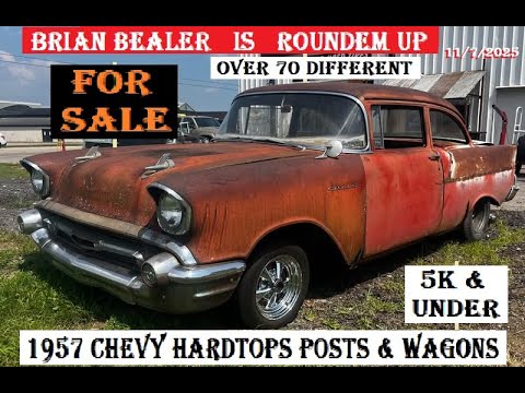 Видео: Брайан Билер продаёт более 70 разных моделей Chevy Hardtop Post & Wagon 1957 года, цена 5 тыс. и ...