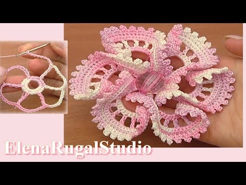 Видео: Подробный мастер-класс. Цветок с объёмными лепестками Урок 106