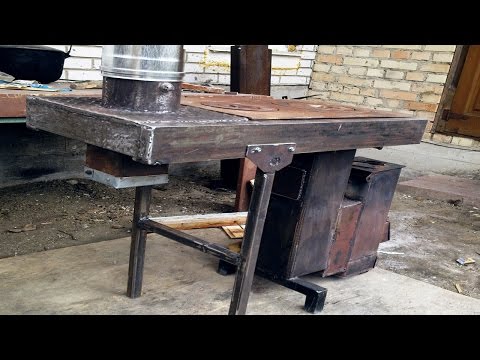 Видео: ((4/8)) Изготовление плиты на базе ракетной печки/ ROCKET STOVE/ 로켓 스토브