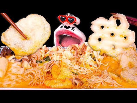 Видео: Гигантская миска Mala Tang заполняет весь экран! ASMR Mukbang Eating Show!